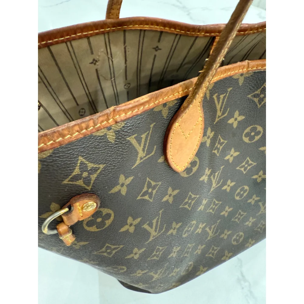 Louis Vuitton Monogram Neverfull MM Tote Bag Brown